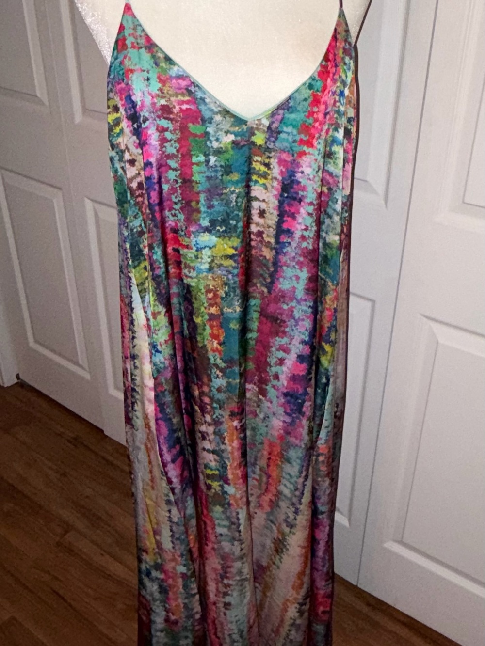 Nicole Miller New York Watercolor Abstract Maxi Dress — Size L
